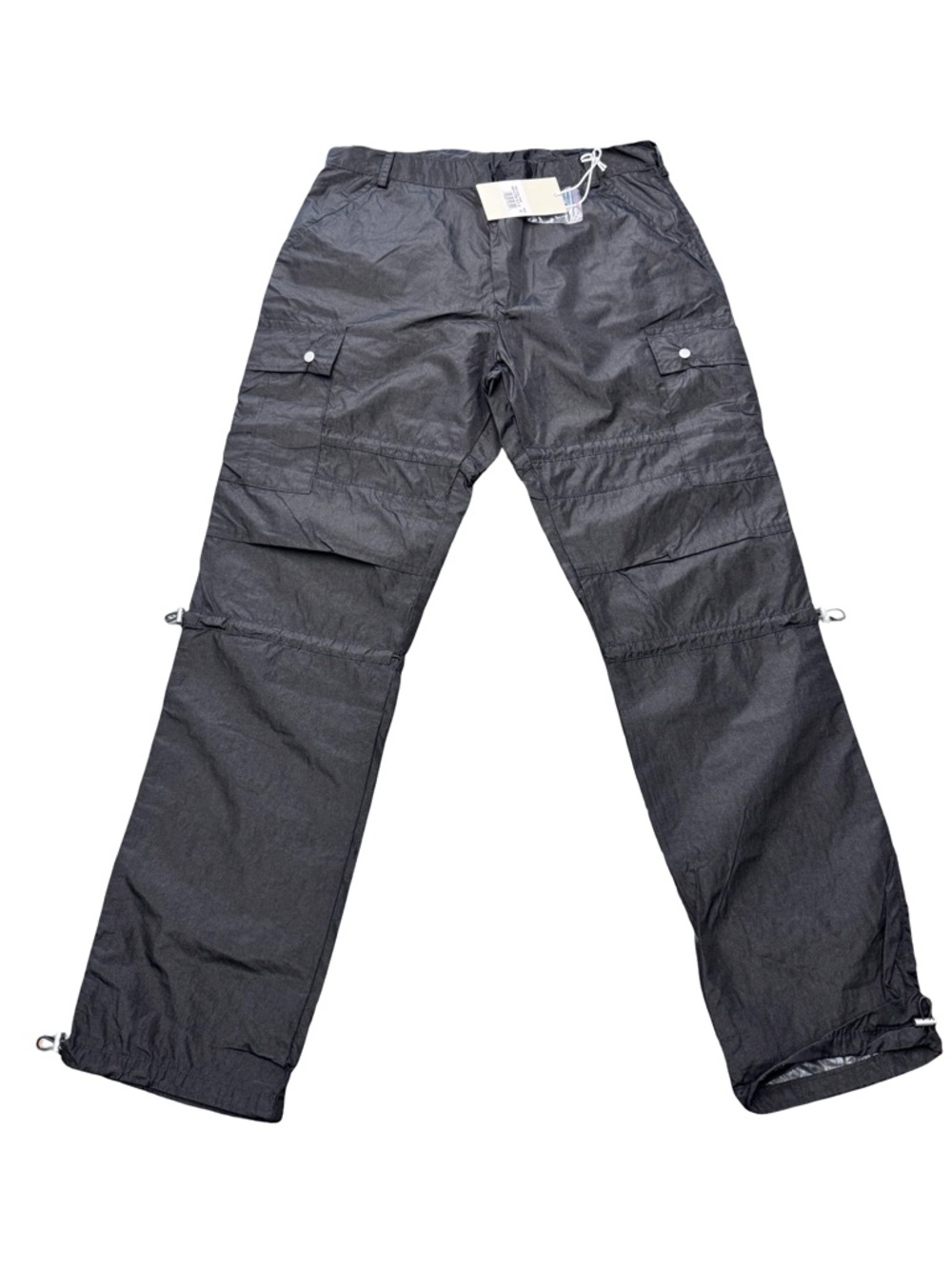 MNML Tech Cargo Pants Mens 32 Black Nylon Drawcord All Weather Utility Techwear!